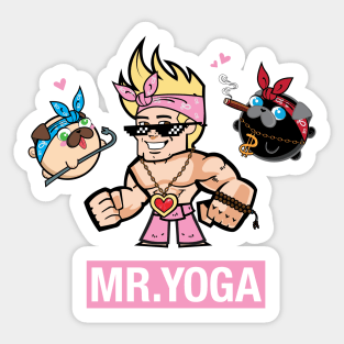 Mr. Yoga and the Pugs Spiritual Gangsta Sticker